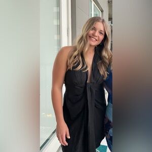 Free people black collared halter dress - Size M